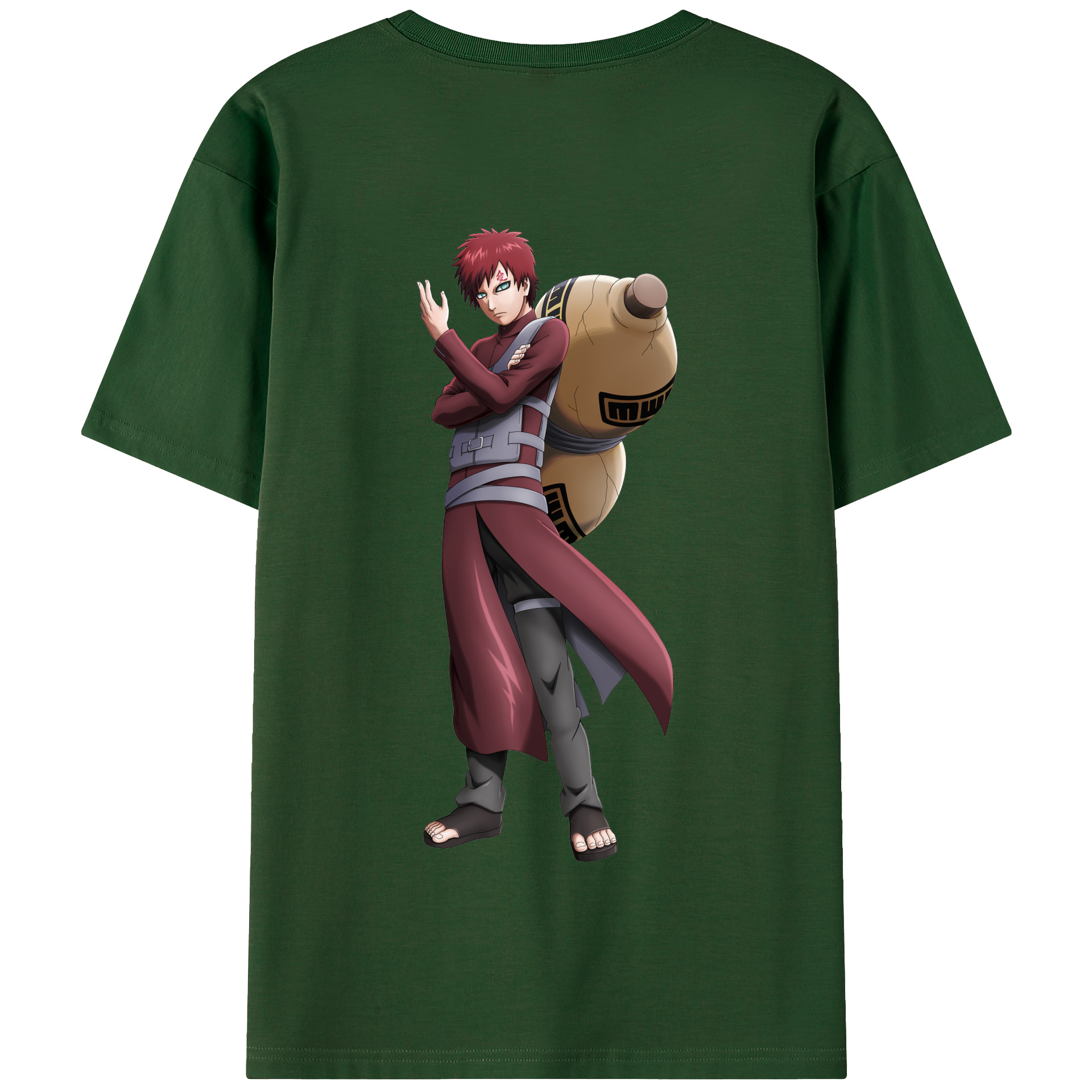 （画像用） NARUTO -ナルト- ガアラ Gaara 綿100％半袖Tシャツ（背面プリント）